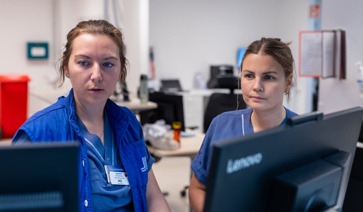 Några kvinnor sitter framför datorer.